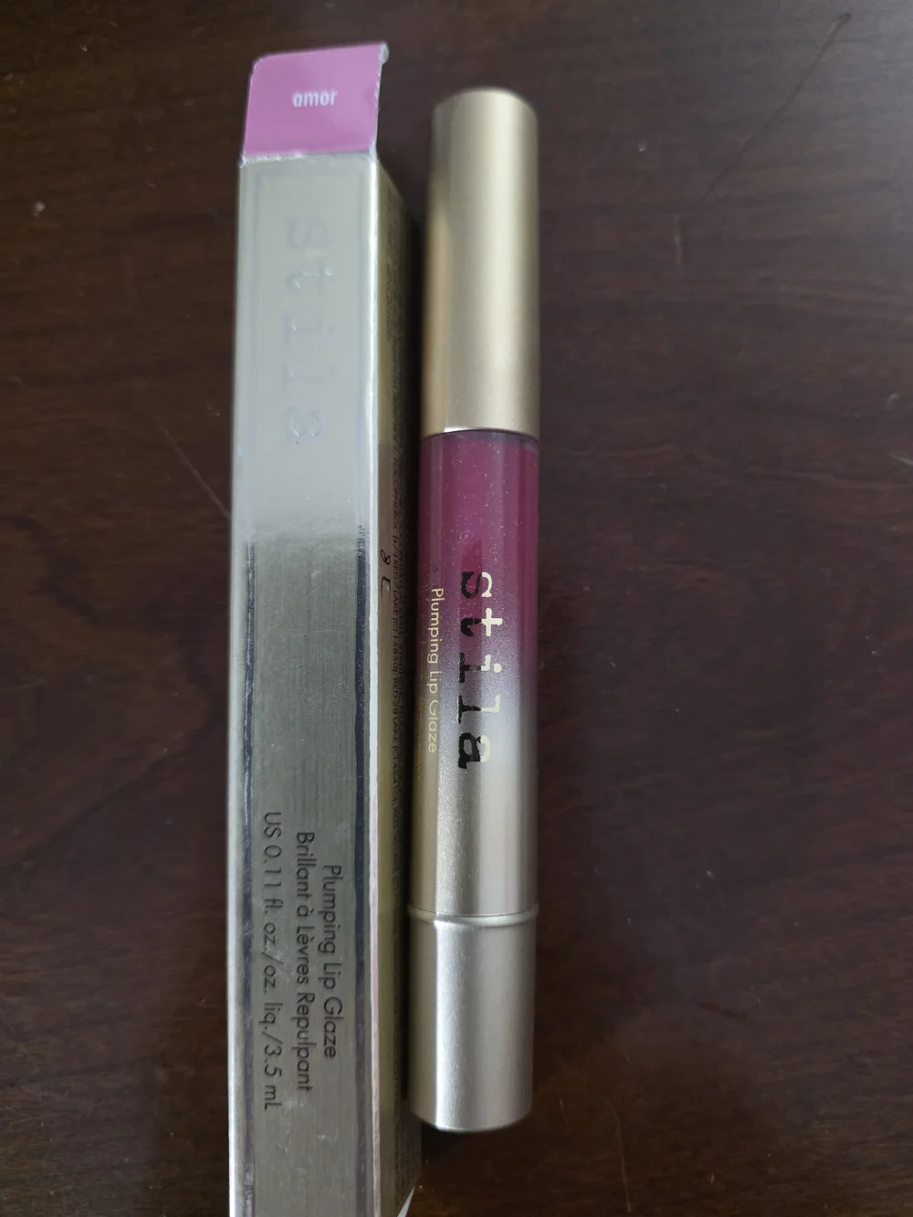 Stila Plumping Lip Glaze Amor — Sheer Berry Pink Gloss/ Amor